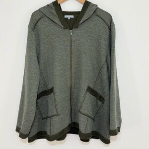 Habitat Clothes To Live In Women's Hooded Zip-Up Sweatshirt Jacket Green XXL